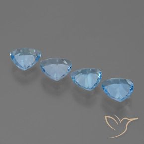 Gemme di Topazio Blu svizzero naturale da 4.84 ct, Taglio trillion, VVS-VS