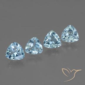 Gemme di Topazio Blu svizzero naturale da 5.20 ct, Taglio trillion, VVS-VS