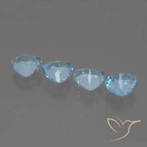 Gemme di Topazio Blu svizzero naturale da 5.20 ct, Taglio trillion, VVS-VS