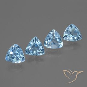 Gemme di Topazio Blu svizzero naturale da 4.82 ct, Taglio trillion, VVS-VS