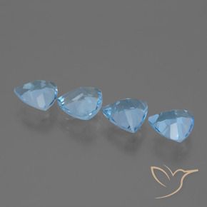 Gemme di Topazio Blu svizzero naturale da 4.82 ct, Taglio trillion, VVS-VS