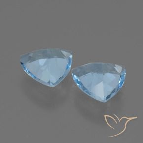 Gemme di Topazio Blu svizzero naturale da 2.31 ct, Taglio trillion, VS