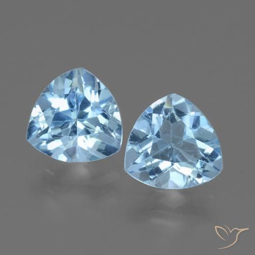 2.76ctw Naturale Blu svizzero Topazio, Taglio trillion, VVS-VS
