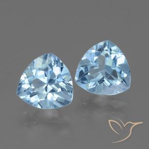 Gemme di Topazio Blu svizzero naturale da 2.76 ct, Taglio trillion, VVS-VS