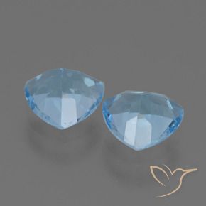 Gemme di Topazio Blu svizzero naturale da 2.76 ct, Taglio trillion, VVS-VS