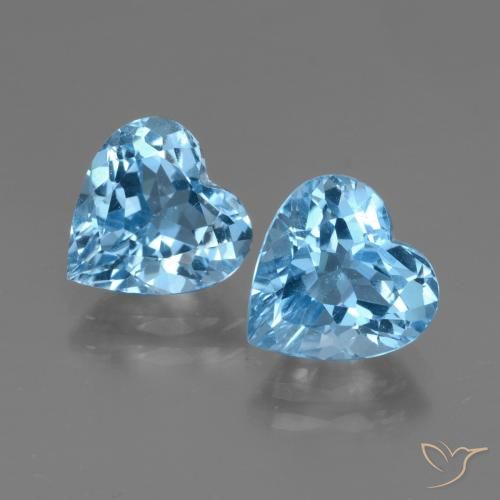 5.94ctw Naturale Blu svizzero Topazio, Cuore, VVS-VS