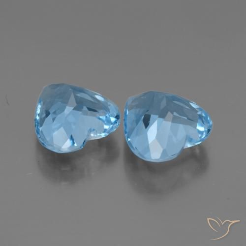 Gemme di Topazio Blu svizzero naturale da 5.94 ct, Cuore, VVS-VS