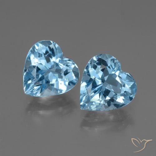 5.94ctw Naturale Blu svizzero Topazio, Cuore, VVS