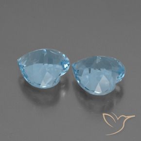 Gemme di Topazio Blu svizzero naturale da 5.94 ct, Cuore, VVS