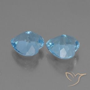Topazio naturale blu da 6,15 ct, a forma di cuore, VVS