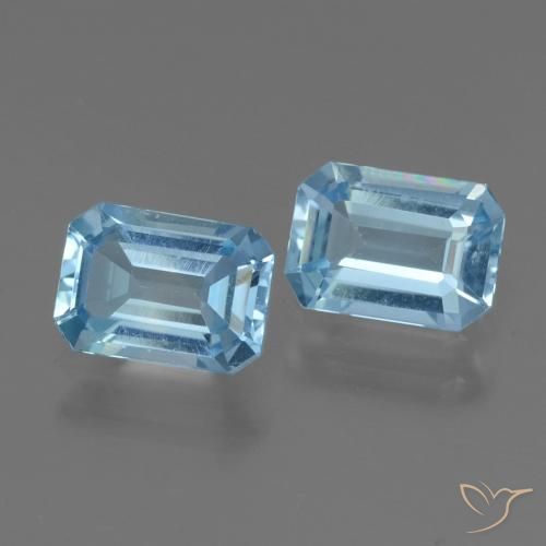 Gemme di Topazio Blu svizzero naturale da 2.12 ct, Ottagonale / Taglio smeraldo, VVS-VS