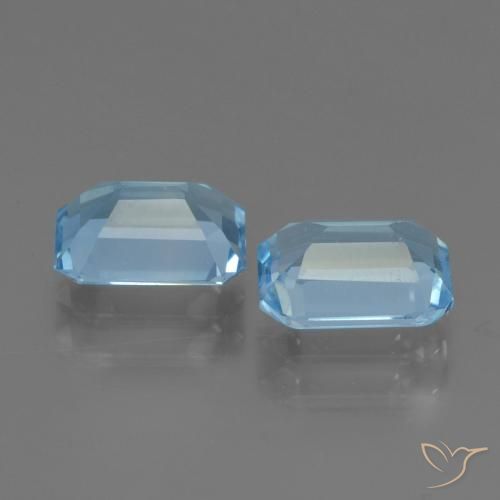 Gemme di Topazio Blu svizzero naturale da 2.12 ct, Ottagonale / Taglio smeraldo, VVS-VS