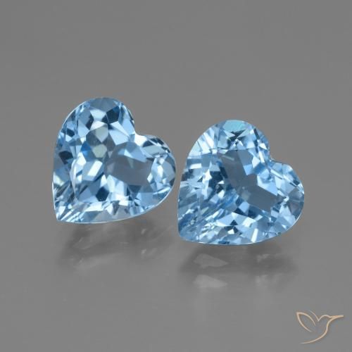 5.37ctw Naturale Blu svizzero Topazio, Cuore, VVS-VS