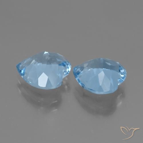 Gemme di Topazio Blu svizzero naturale da 5.37 ct, Cuore, VVS-VS