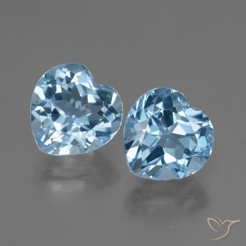6.84ctw Naturale Blu svizzero Topazio, Cuore, VVS