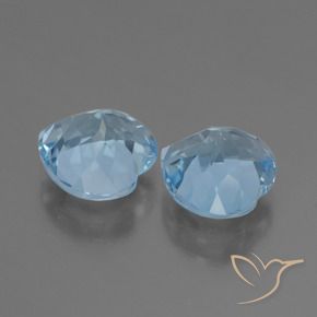 Gemme di Topazio Blu svizzero naturale da 6.84 ct, Cuore, VVS