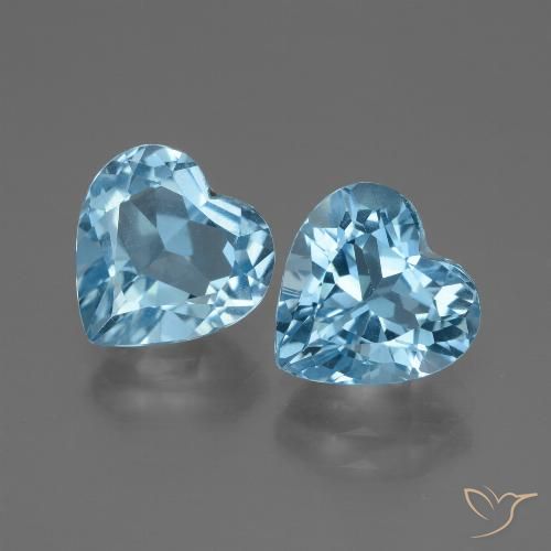 6.45ctw Naturale Blu svizzero Topazio, Cuore, VVS