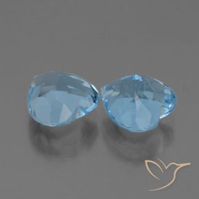 Gemme di Topazio Blu svizzero naturale da 6.45 ct, Cuore, VVS