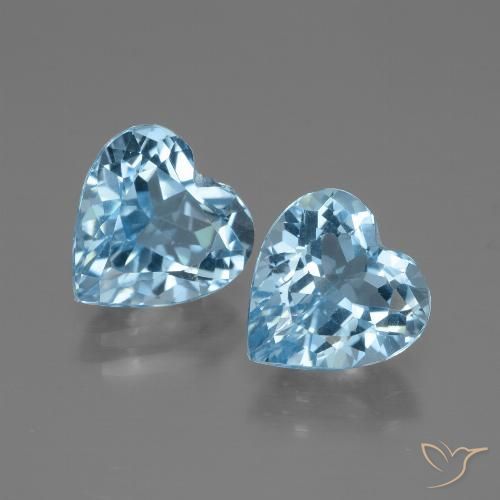 5.78ctw Naturale Celeste Topazio, Cuore, VVS