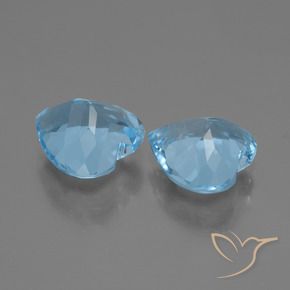 Gemme di Topazio Celeste naturale da 5.78 ct, Cuore, VVS