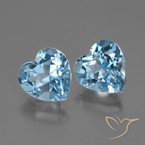 Gemme di Topazio Blu svizzero naturale da 6.06 ct, Cuore, VVS