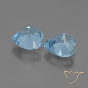 Gemme di Topazio Blu svizzero naturale da 6.06 ct, Cuore, VVS