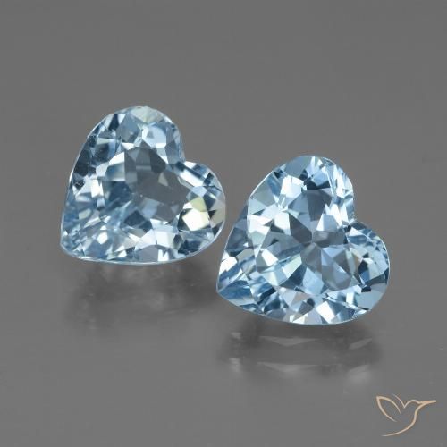 5.63ctw Naturale Celeste Topazio, Cuore, VVS