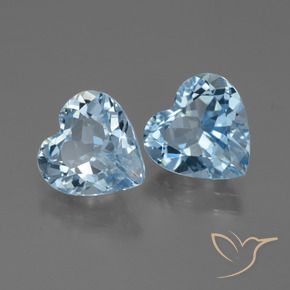 Gemme di Topazio Celeste naturale da 5.63 ct, Cuore, VVS