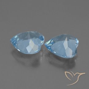 Gemme di Topazio Celeste naturale da 5.63 ct, Cuore, VVS