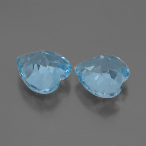Gemme di Topazio Blu svizzero naturale da 6.19 ct, A forma di cuore, VVS
