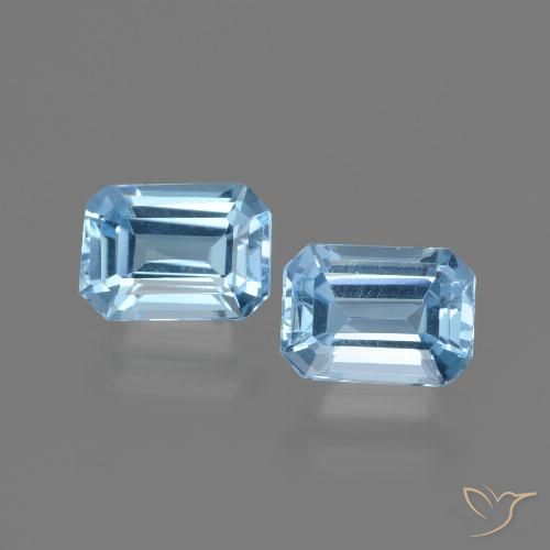 2.25ctw Naturale Celeste Topazio, Taglio smeraldo, VVS-VS