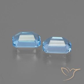 Gemme di Topazio Celeste naturale da 2.25 ct, Ottagonale / Taglio smeraldo, VVS-VS
