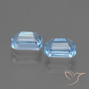 Gemme di Topazio Celeste naturale da 2.79 ct, Ottagonale / Taglio smeraldo, VVS-VS