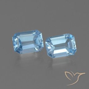 Gemme di Topazio Blu svizzero naturale da 2.32 ct, Ottagonale / Taglio smeraldo, VVS-VS