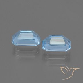Gemme di Topazio Blu svizzero naturale da 2.32 ct, Ottagonale / Taglio smeraldo, VVS-VS