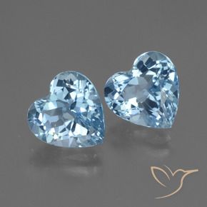 Gemme di Topazio Blu svizzero naturale da 6.13 ct, Cuore, VVS