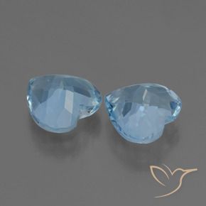 Gemme di Topazio Blu svizzero naturale da 6.13 ct, Cuore, VVS