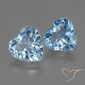 Gemme di Topazio Blu svizzero naturale da 5.51 ct, Cuore, VVS