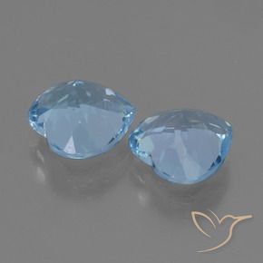 Gemme di Topazio Blu svizzero naturale da 5.51 ct, Cuore, VVS