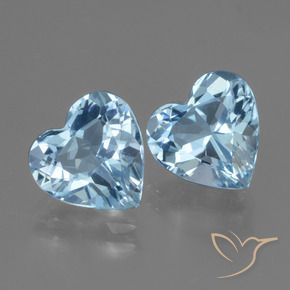 Gemme di Topazio Blu svizzero naturale da 5.64 ct, Cuore, VVS