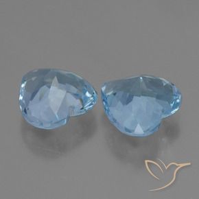 Gemme di Topazio Blu svizzero naturale da 5.64 ct, Cuore, VVS