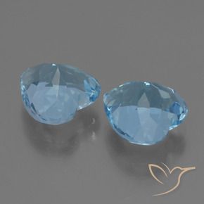 Gemme di Topazio Blu svizzero naturale da 6.07 ct, Cuore, VVS