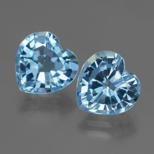 Topazio naturale blu da 6,10 ct, a forma di cuore, VVS