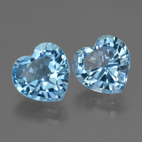 Topazio naturale blu da 6,10 ct, a forma di cuore, VVS