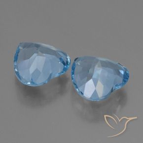 Gemme di Topazio Blu svizzero naturale da 5.84 ct, Cuore, VVS