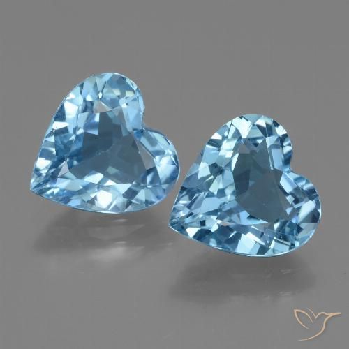 5.38ctw Naturale Blu svizzero Topazio, Cuore, VVS