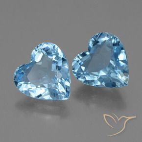 Gemme di Topazio Blu svizzero naturale da 5.38 ct, Cuore, VVS