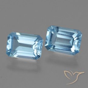 Gemme di Topazio Blu svizzero naturale da 2.60 ct, Ottagonale / Taglio smeraldo, VVS-VS
