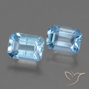 Gemme di Topazio Blu svizzero naturale da 2.38 ct, Ottagonale / Taglio smeraldo, VS