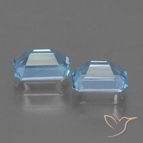 Gemme di Topazio Blu svizzero naturale da 2.38 ct, Ottagonale / Taglio smeraldo, VS